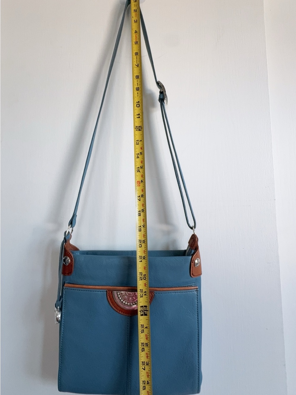 Brighton Pretty Tough Royce Crossbody Shoulder Bag Purse turquoise - Picture 14 of 14